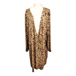 Torrid Plus Size Faux Wrap Leopard Midi Dress Size 5X